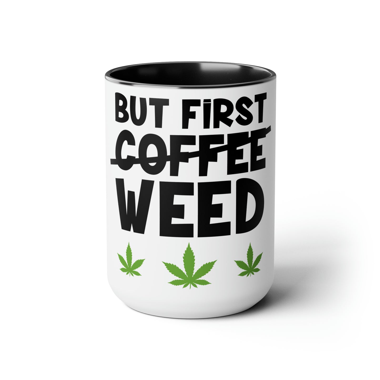 VX Euphoria Dept Coffee/Weed Two-Tone Coffee Mugs, 15oz