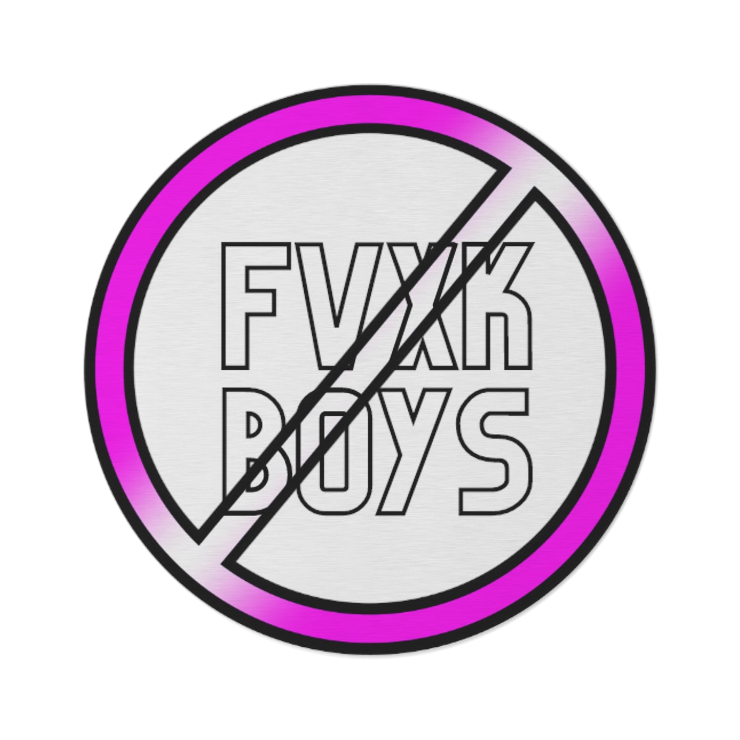 "No Fvxk Boys" Round Rug